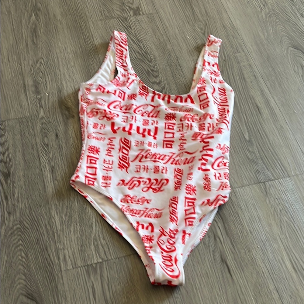Coca Cola Red and White One Piece Swimsuit